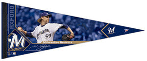 John Axford "Signature" Milwaukee Brewers Premium Felt Collector's Pennant (LE /2012)