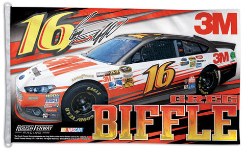 Greg Biffle NASCAR #16 3M Ford Fusion Huge 3' x 5' Banner Flag - Wincraft 2013