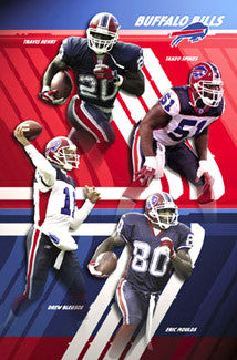 Buffalo Bills "Superstars" Poster (Henry, Moulds, Bledsoe, Spikes) - Costacos 2003
