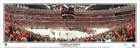Chicago Blackhawks 2015 Stanley Cup Champions Panoramic Poster Print - Everlasting (IL-383)