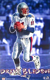 Drew Bledsoe "Patriot Blue" New England Patriots Poster - Starline 1998