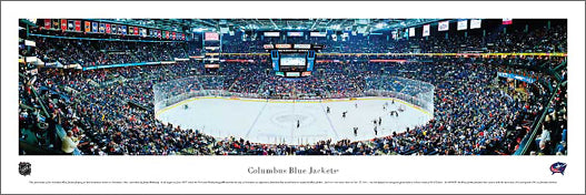 Columbus Blue Jackets Nationwide Arena NHL Game Night Panoramic Poster Print - Blakeway Worldwide