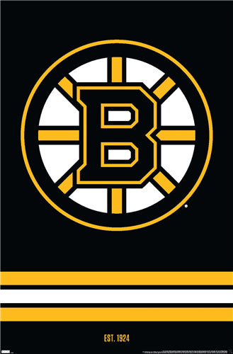 Boston Bruins "Est. 1924" Official NHL Hockey Team Logo Poster - Costacos Sports