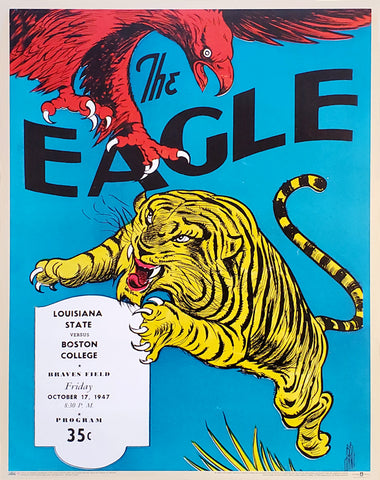 Boston College The Eagle 1947 Vintage Program Cover Poster Reproduction - Asgard Press