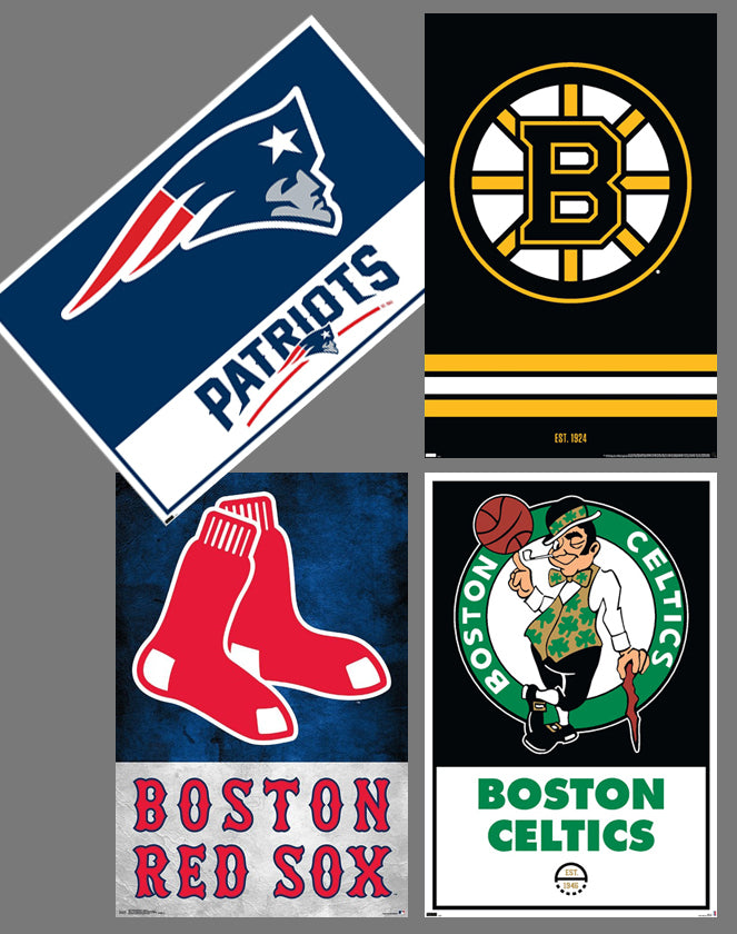 Boston Championship Sports Teams Poster, New England Patriots, Boston –  McQDesign