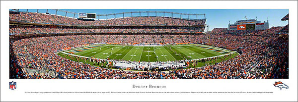 Denver Broncos Sports Authority Field Gameday Panoramic Poster Print - Blakeway Worldwide