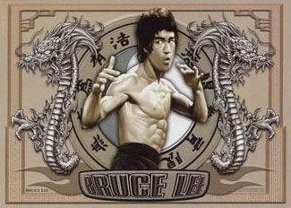 Bruce Lee "Twin Dragons" Shaolin Martial Arts Poster - Pyramid Posters