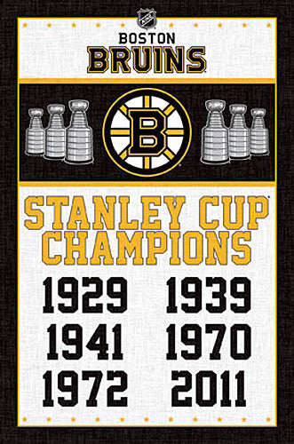 Boston Bruins 6-Time NHL Stanley Cup Champions Commemorative Poster - Trends International