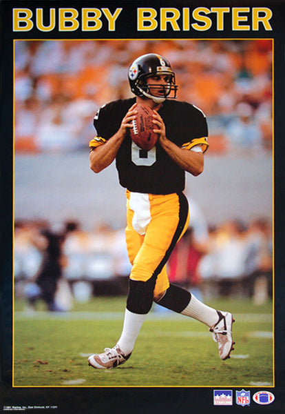 Bubby Brister "Gunslinger" Pittsburgh Steelers Vintage Original NFL Poster - Starline 1991