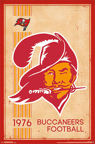 Tampa Bay Buccaneers NFL Heritage Series Retro Logo c.1976 Poster - Costacos Sports