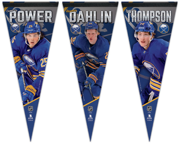 Buffalo Sabres Superstars Premium Felt Collector's Pennants (Rasmus Dahlin, Owen Power, Tage Thompson) - Wincraft Inc.