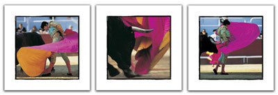 Bull Fighting Triptych by Gilles Martin-Raget 3 Poster Set - Pecheur 2005