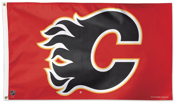 Calgary Flames Official NHL Hockey Team Logo Deluxe 3'x5' Flag - Wincraft Inc.