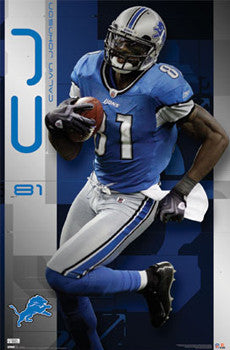 Calvin Johnson "Megatron Action" Detroit Lions Poster - Costacos Sports