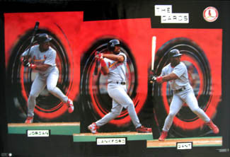 St. Louis Cardinals "The Cards" Poster (Gant, Lankford, Jordan) - Costacos 1997