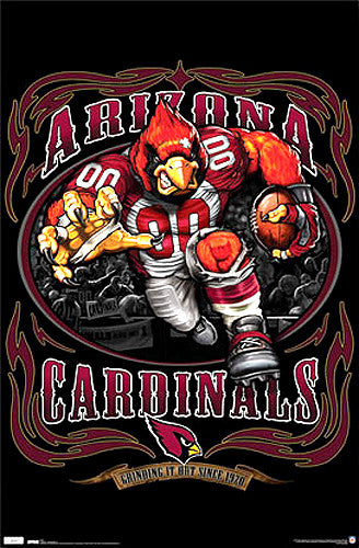 Arizona Cardinals "Grinding it Out" NFL Theme Art Poster - Costacos Sports