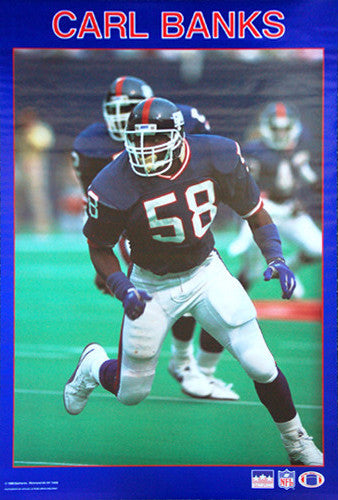 Carl Banks "Prowler" New York Giants Vintage Original NFL Poster - Starline 1988