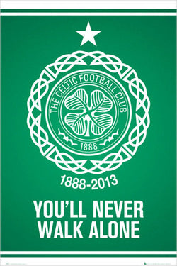 Glasgow Celtic "You'll Never Walk Alone" Club Crest Logo Poster - GB Eye (UK)