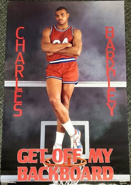 Charles Barkley "Get Off My Backboard" Philadelphia 76ers Vintage Original 24x36 Poster - Costacos Brothers 1988