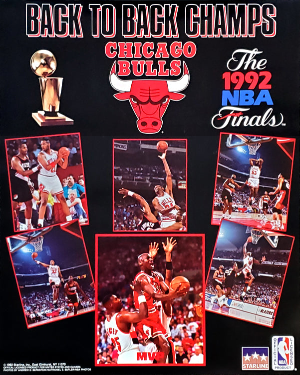 Chicago Bulls Back to Back NBA Champs (1992 NBA Champions) 16x20