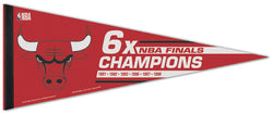 Chicago Bulls 6-Time NBA Champions Official NBA Premium Felt Collector's Pennant - Wincraft