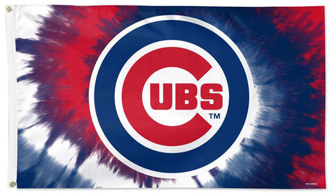 Chicago Cubs Tie-Dye-Style MLB Baseball Official 3'x5' Deluxe-Edition Team Flag - Wincraft Inc.