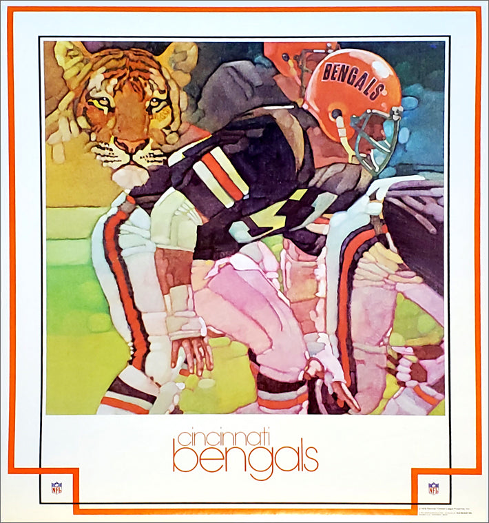 NEW Rare NFL Art Print: Joe Burrow Cincinnati Bengals White 