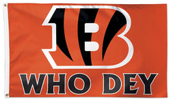Cincinnati Bengals "WHO DEY" Official NFL Football Deluxe-Edition 3' x 5' Team Flag - Wincraft Inc.
