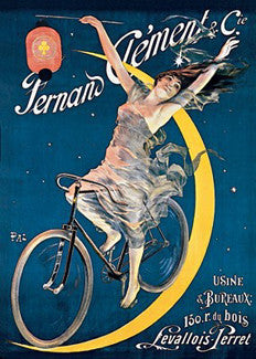 Cycles Clement "Bike the Moon" c.1897 Vintage Poster Reprint