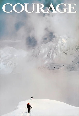 Mountain Climbing "Courage" Inspirational Poster - Image Source