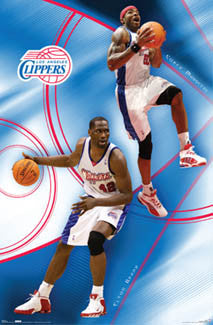 L.A. Clippers "Perfect Pair" (Corey Magette, Elton Brand) Poster - Costacos 2007