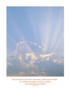 Hebrews 10:22-23 "Faith in God" (Sunrays Through Clouds) - Front Line