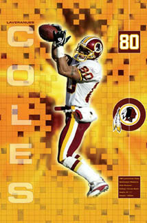 Laveranues Coles "Playmaker" Washington Redskins NFL Action Poster - Costacos 2004