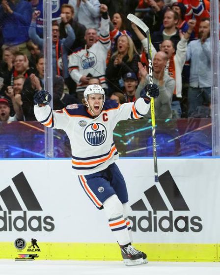 Connor McDavid "Game Winner" Edmonton Oilers Premium Poster Print - Photofile 16x20