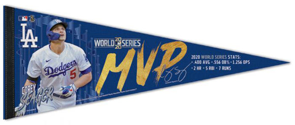 Corey Seager Los Angeles Dodgers 2020 World Series MVP Premium Felt Collector's Pennant - Wincraft
