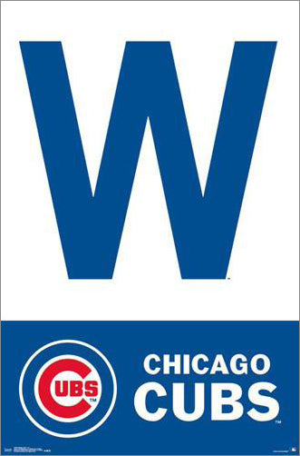 Chicago Cubs "W-Style" Official MLB Baseball Team Logo Poster - Trends 2016