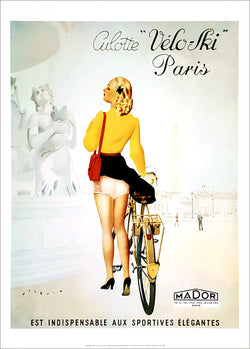 Cycling "Culotte Velo-Ski" c.1930 Vintage Advertising Poster Reproduction - Editions Clouets