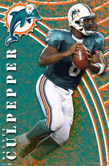 Daunte Culpepper "Dolphin" Miami Dolphins NFL QB Action Poster - Costacos 2006
