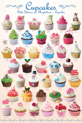 The Cupcakes Poster (39 Creations - Delicious Bakery Desserts) - Eurographics