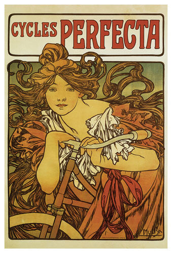 Cycles Perfecta (1902) by Alphonse Mucha Vintage Cycling Premium Poster Print - Eurographics