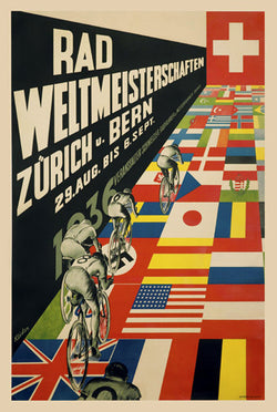 1936 Cycling World Championships Vintage Event Poster Reprint - The Horton Collection