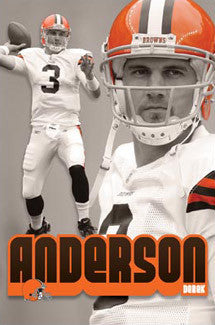 Derek Anderson "Throwback" Cleveland Browns QB Action Poster - Costacos 2008