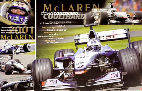 David Coulthard McLaren 2001 Formula 1 Racing Poster - UK 2001