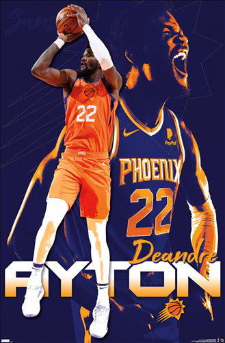 Deandre Ayton "Big-TIme" Phoenix Suns NBA Basketball Action Poster - Trends 2021