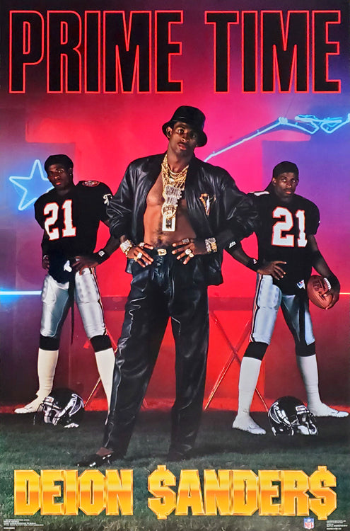 Deion Sanders PRIME TIME Atlanta Falcons NFL Football Poster - Costacos  Brothers 1990