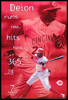 Deion Sanders "24-7-365" Cincinnati Reds Poster - Costacos Brothers 1997