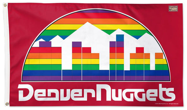 Denver Nuggets Retro 1981-93 "Rainbow Skyline" Official NBA Basketball 3'x5' Deluxe Banner Flag - Wincraft
