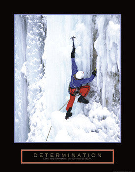 Ice Climber "Determination" Motivational Poster - Front Line