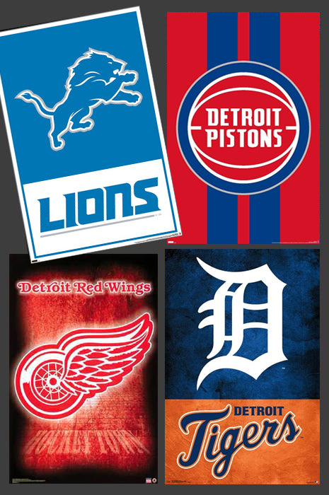 Detroit Tigers Lions Pistons Red Wings 4 teams sports circle logo