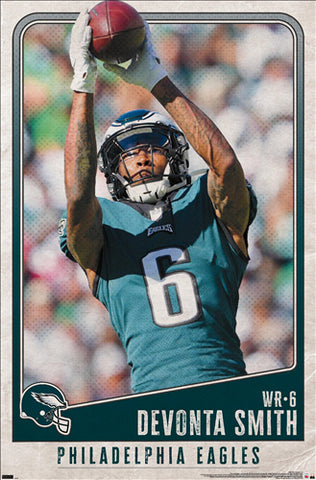 Devonta Smith "Superstar" Philadelphia Eagles NFL Action Wall Poster - Costacos Sports